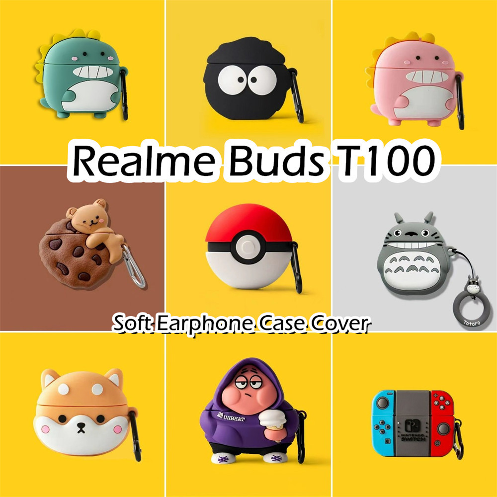 [Ngôi sao tương lai] Dành cho vỏ Realme Buds T100 Vỏ tai nghe silicon mềm hoạt hình đổi mới NO.1
