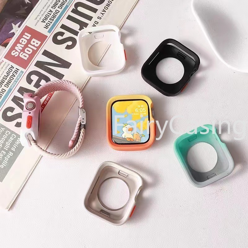 2024 Mới Ốp Lưng Silicon Mềm S11 Dành Cho Apple Watch 9 8 7 6 SE 5 Sport Chống Rơi Dành Cho iwatch 49mm 41mm 40mm 44mm 45mm Phụ Kiện Vỏ Bảo Vệ
