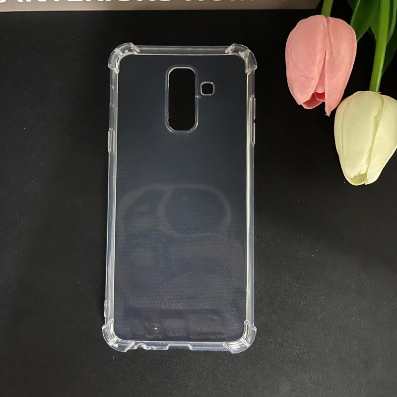 Ốp lưng Samsung J8 2018, A6 Plus silicon trong suốt dẻo cao cấp chống sốc viền vuông bảo vệ cam bibi