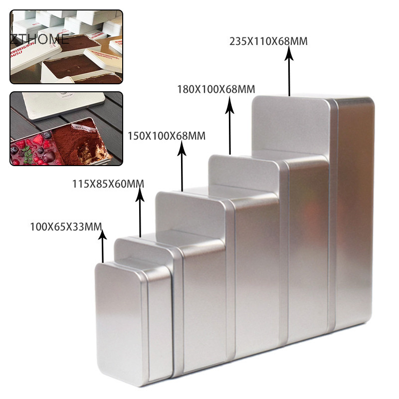 Zthome Mini Tinplate Kim Loại Hình Chữ Nhật Sắt Lưu Trữ Vuông HOT