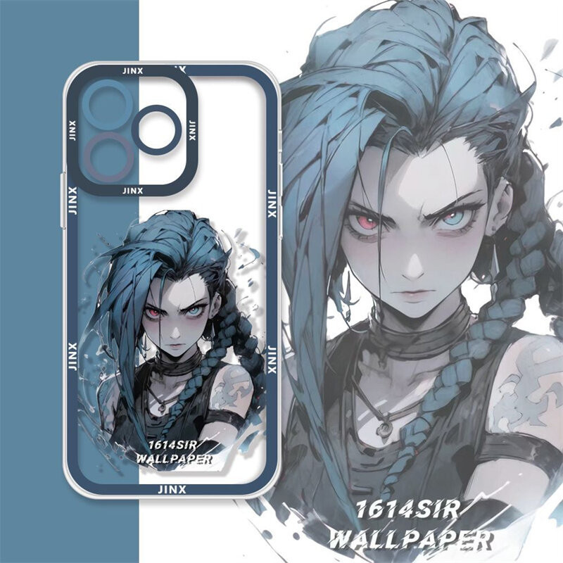 Ốp điện thoại hoạt hình Hot Game League of Legends Jinx Tương thích cho iPhone 11 12 13 14 15 Pro Max PLUS XR X XS Max 8 7 6 6S PLUS 5 5S Vỏ TPU mềm trong suốt Vỏ chống sốc thời trang