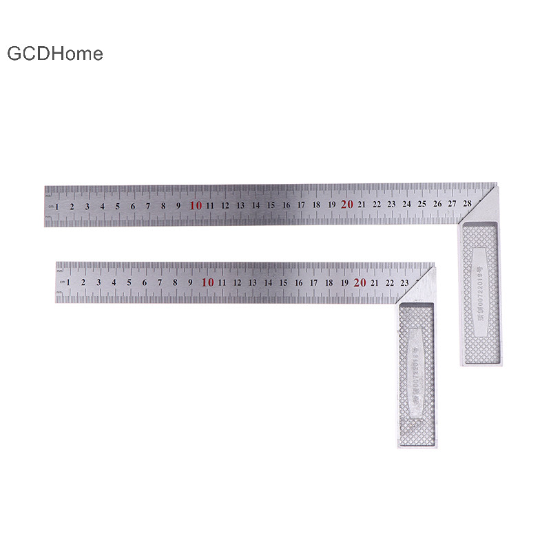 Gcdhome Thép không gỉ Phải Thước góc vuông 90 Thước quay Chế biến gỗ Dụng cụ đo góc Thước vuông 250 / 300mm HOT
