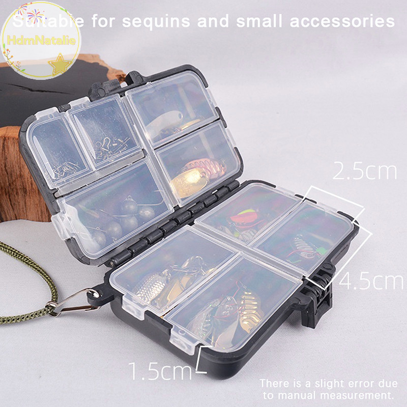 Hdmnatalie Hộp Bảo Quản Mini Hai Lớp Có Thể Tháo Rời Câu Cá Hộp Muỗng Câu Cá Móc Mồi Hộp Bảo Quản Phụ Kiện Câu Cá VN