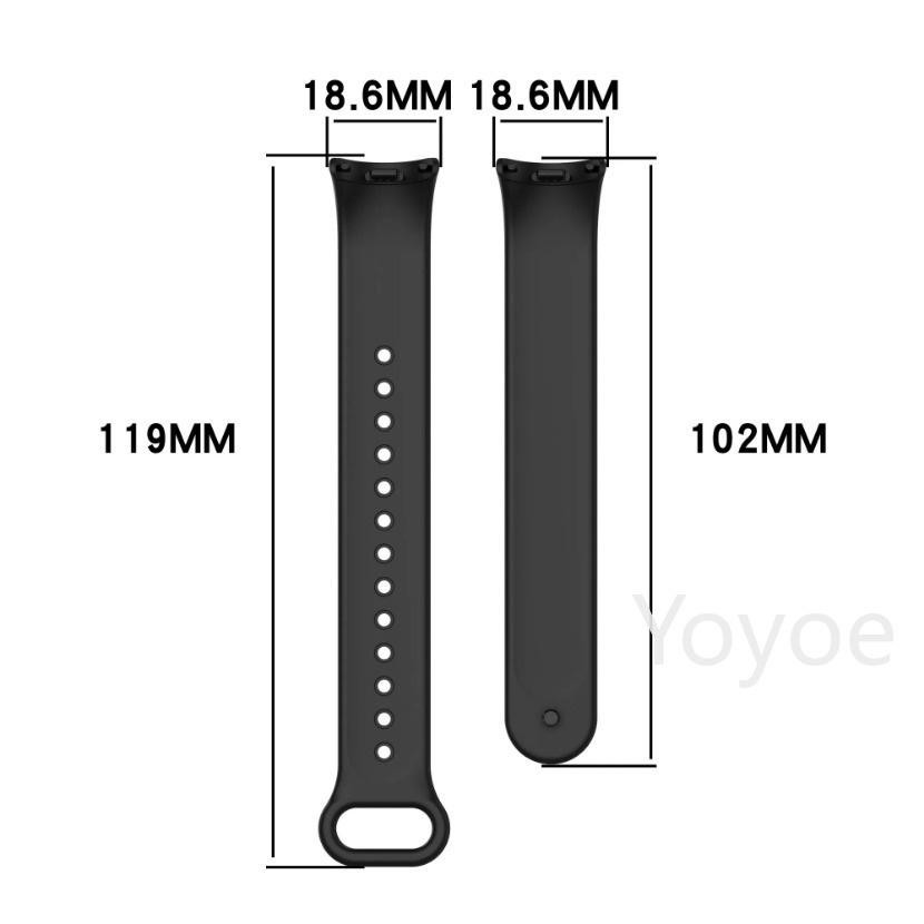 Vòng tay silicon thể thao cho Mi Band 8/9/10/NFC, dây thay thế đồng hồ
