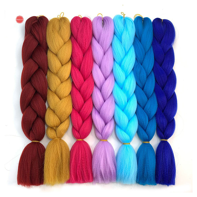 Diễu Hành 1 Đơn Sắc Bện Tóc Phần Mở Rộng Tóc Jumbo Nhiều Màu Sắc Xoắn Châu Phi Bẩn Bím Tóc Giả Dreadlocks DIY Trang Trí VN