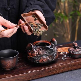 Bộ Ấm Trà Rồng Cát Tường (1ấm+2chén)