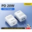 Bộ sạc nhanh điện thoại PD20W hãng Pisen, Cáp sạc Type C -L hiệu Essager 30W dài 2m cho iP