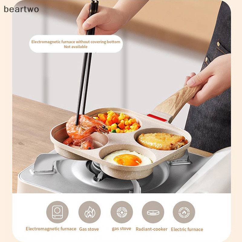 < Beartwo > Chảo Chiên Bốn Lỗ Chảo Trứng Chảo Nướng Chảo Bít Tết Đẹp