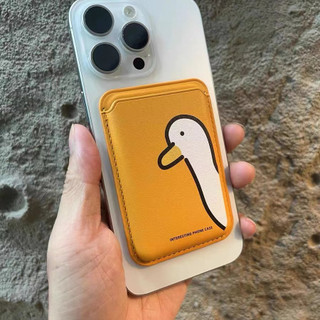 Ví điện thoại in PU dễ thương màu cam Thích hợp cho Iphone 15 14 13 12 Ví đựng thẻ điện thoại
