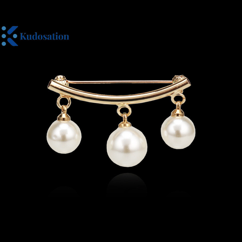 Kudosation Ngọc Trai Thời Trang Cố Định Dây Đeo Quyến Rũ An Toàn Pin Trâm Áo Len Cardigan Kẹp Dây Xích