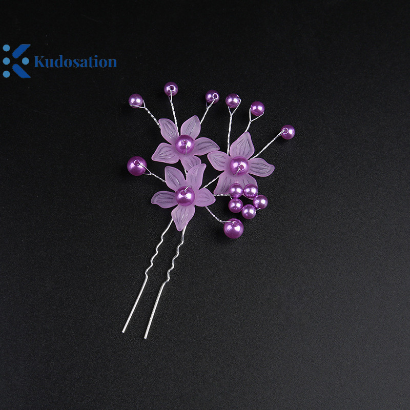 Kudosation Ngọc Trai Hoa Tiara, Trang Trí Tóc Mờ, Trang Sức Cưới Cô Dâu Handmade, Kẹp Tóc Ngọc Trai