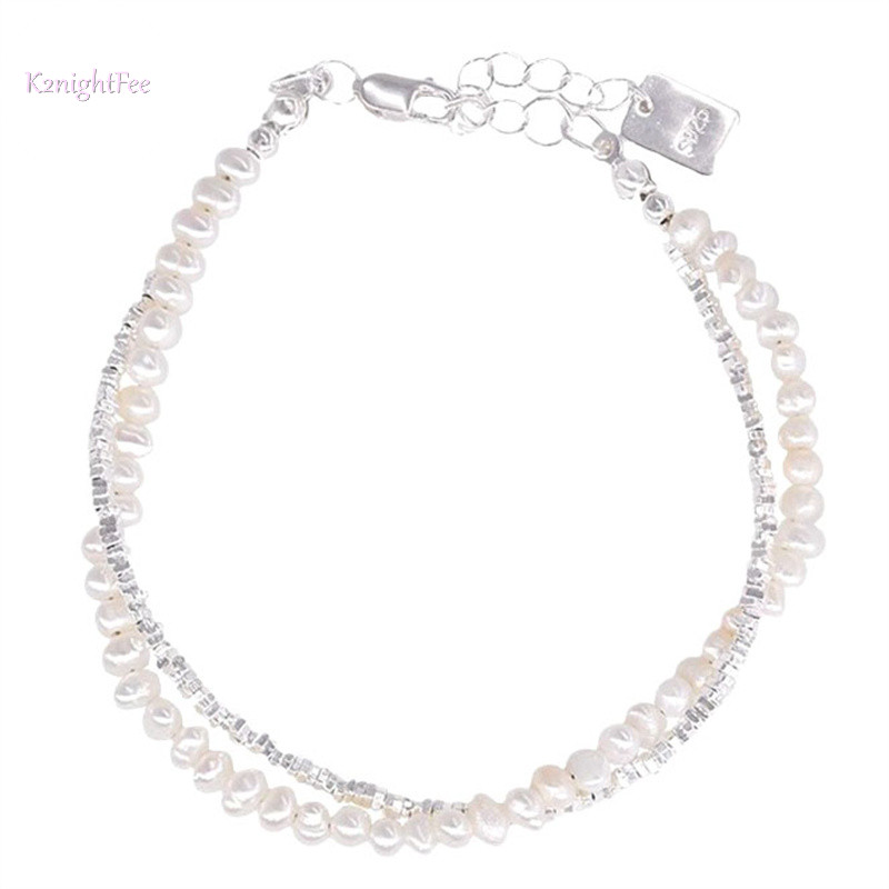 K2nightfee Vòng Tay Ngọc Trai Không Đều Hai Lớp Tinh Tế Cho Nữ Bé Gái Thời Trang Thanh Lịch Đính Hạt Dây Chuyền Trang Sức Vòng Tay Quyến Rũ Quà Tặng VN