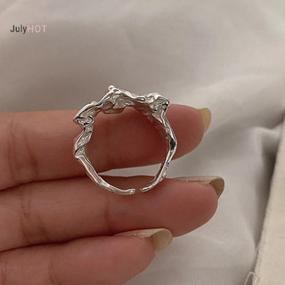 Julyhot Mới Màu Bạc Nhẫn Dành Cho Nữ Thời Trang Sáng Tạo Kim Loại Không Đều Hình Học Sáng Tạo Mở Nhẫn Đảng Tính Khí Món Quà Trang Sức Massivedeals