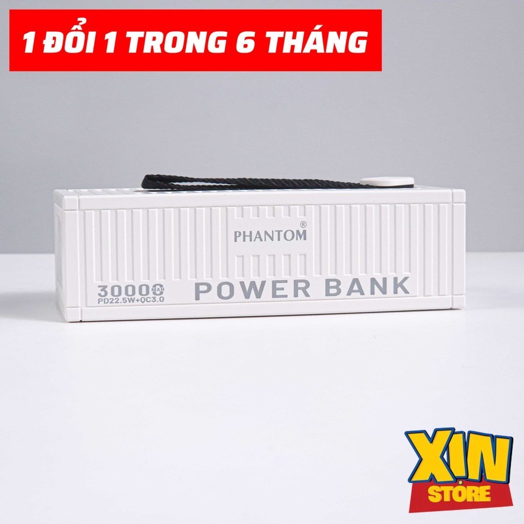 Pin dự phòng PHANTOM Container P26 30.000mAh,Sạc nhanh 22.5W, 2 cổng, Có  đèn Led. xinstore68 | Shopee Việt Nam