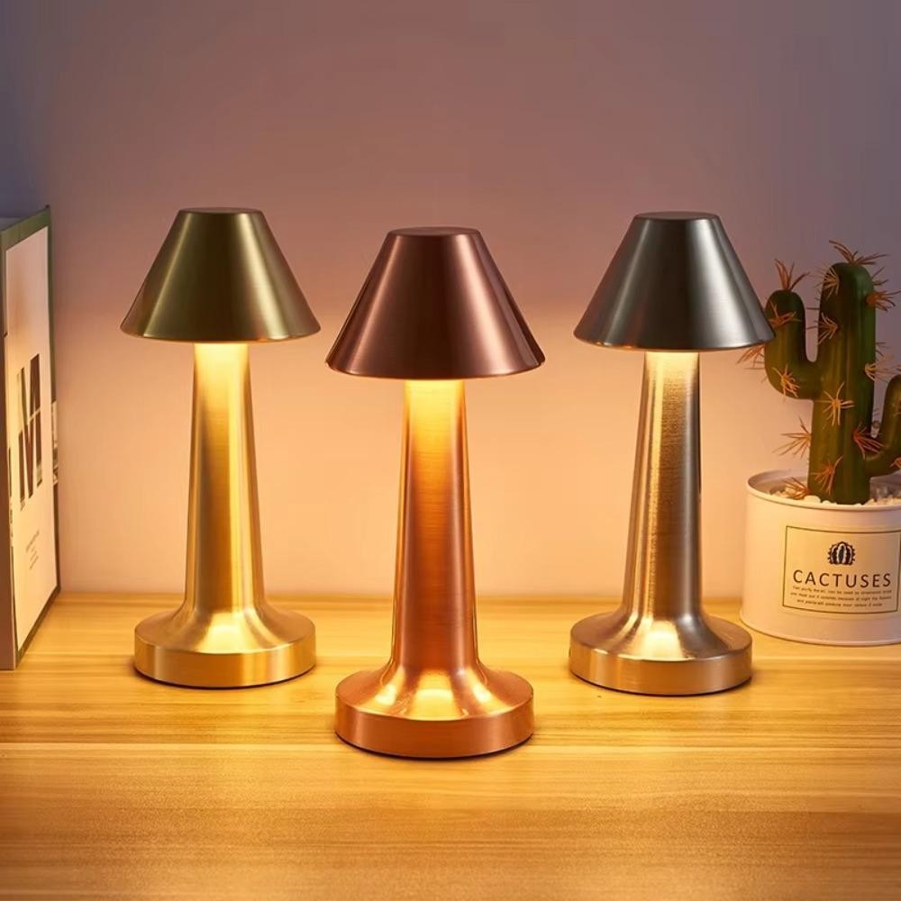 Đèn bàn LED HOBBYIN, Đèn ngủ LED cảm ứng có thể sạc lại USB, Đèn trang trí phòng ngủ 3 màu sáng tạo Retro có thể điều chỉnh độ sáng vô hạn Thanh khách sạn Bàn cà phê