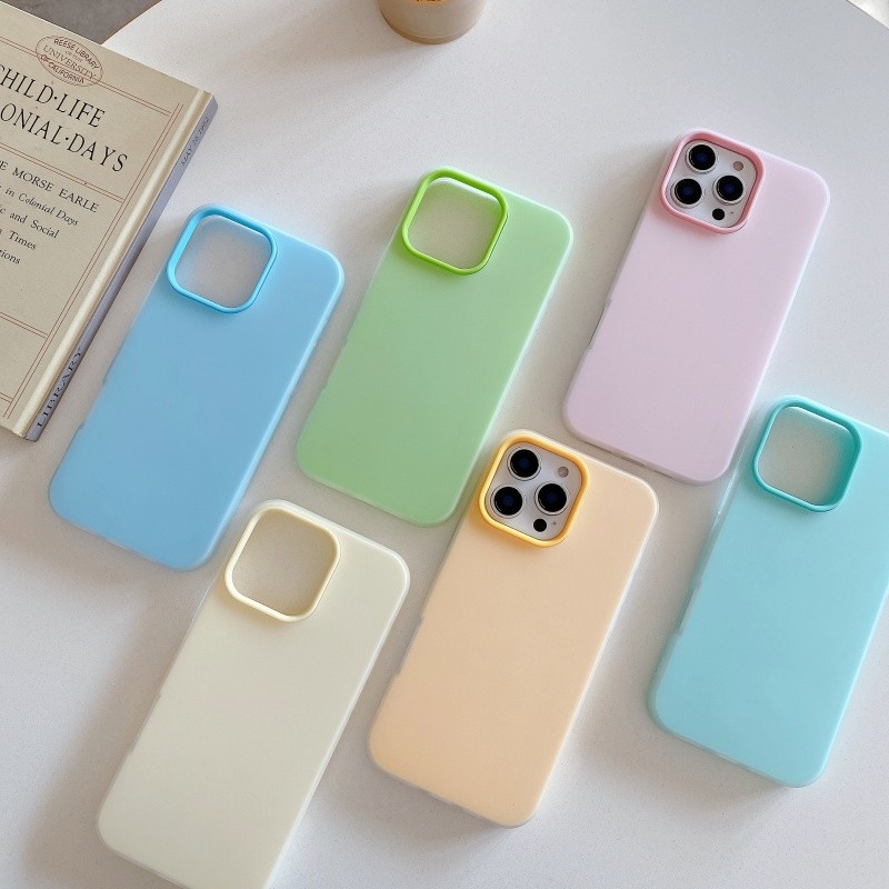Ốp Điện Thoại Kẹo Màu Trơn Cho Xiaomi 15 Pro 14 13 12 12X 12S Poco X6 X5 X4 GT M4 F6 F5 F3 Civi 4 Pro 3 2 Trong 1 Ốp Lưng Cứng Chống Rơi