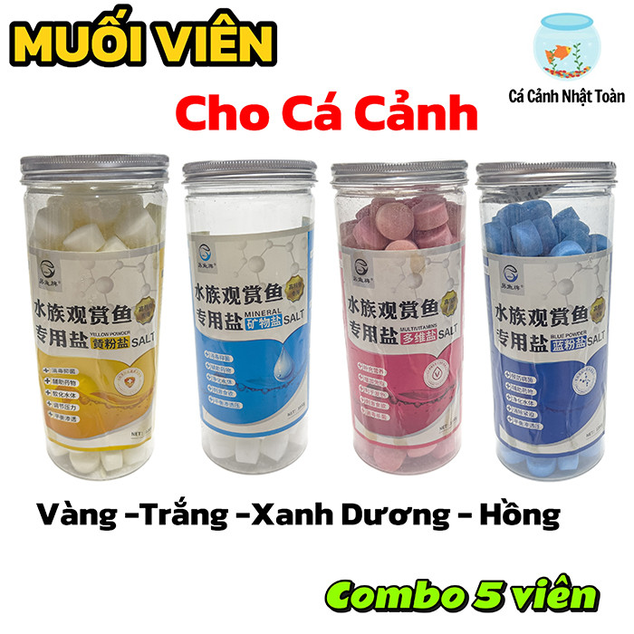 [Combo 5 Viên] Viên muối khoáng cho hồ cá, muối khoáng hỗ trợ nuôi cá cảnh