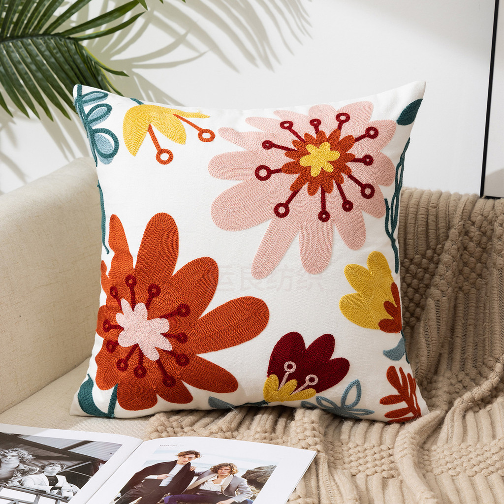Vỏ Gối Hoa Phong Cách Đơn Giản Sofa Nhà Vỏ Gối Đệm Đầu Giường Vỏ Gối Văn Phòng