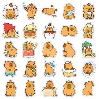 100 Chiếc Hoạt Hình Capybara Miếng Dán Động Vật Trang Trí Decal DIY Điện Thoại Laptop Chống Thấm Nước Dán Đồ Chơi