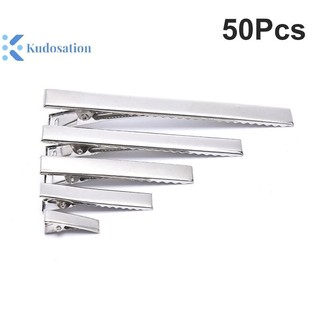 Kudosation 50PC Màu Bạc Kim Loại Cá Sấu Kẹp Cá Sấu Kẹp Lò Xo Kẹp Mỏ Vịt Kẹp