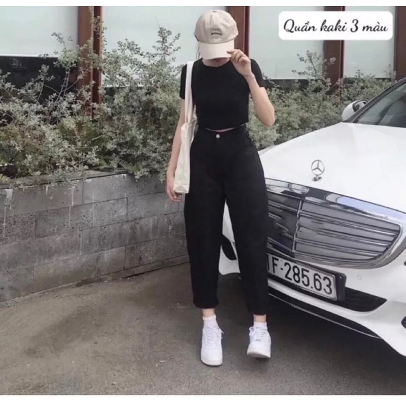 QUẦN KAKI DÁNG BAGGY (chất kaki giãn mềm tay loại 1) cạp khoá lưng cao túi zip hot trend