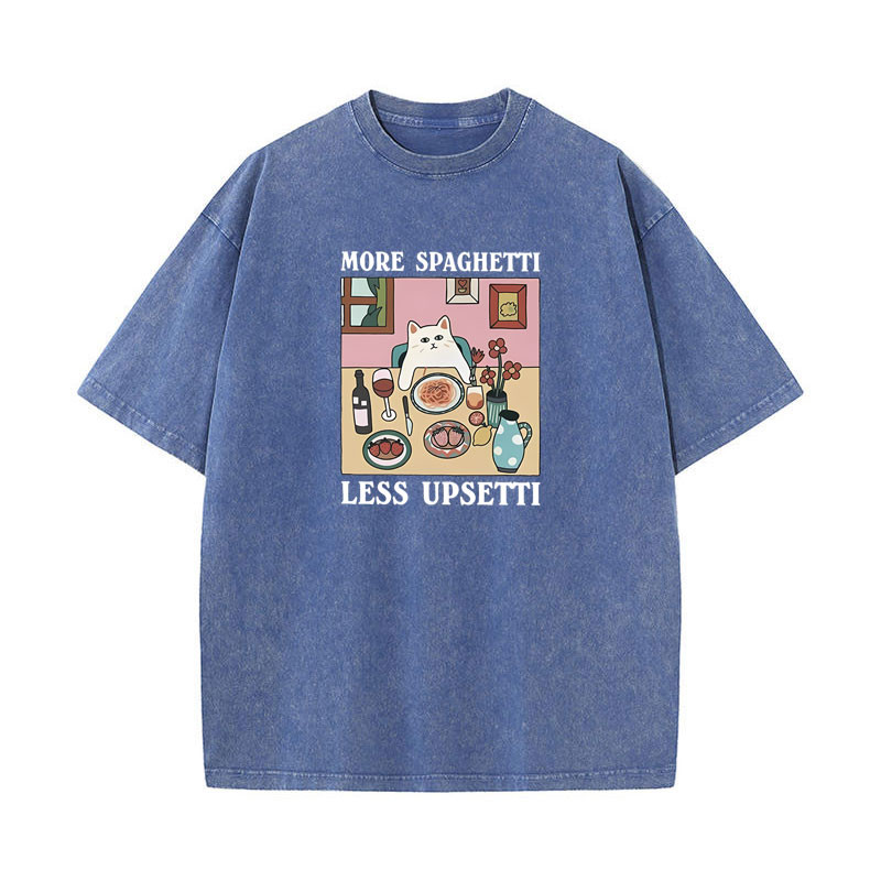 Áo Thun Spaghetti Hip Hop In Hình Nam, Oversize, Cotton