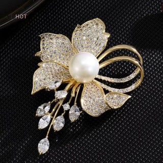 Julyhot Kim Cương Giả Hoa Ngọc Trai Trâm Cài Cho Nữ - Quần Áo Áo Trang Sức - Quà Tặng Massivedeals