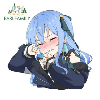 EARLFAMILY Hoshimachi Suisei Hololive Xe Dán Anime Cô Gái Dễ Thương Kính Chắn Gió Ván Trượt Laptop PVC Decal Cá Tính Chống Thấm Nước Kiểu Dáng Xe