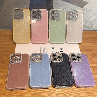 Phim Bảo Vệ Ống Kính Kim Cương Lấp Lánh Màu Kẹo 2 Trong 1 Ốp Lưng Điện Thoại iPhone 17Promax 16 13 14 15 Promax Chống Sốc Nữ Điện Thoại Di Động