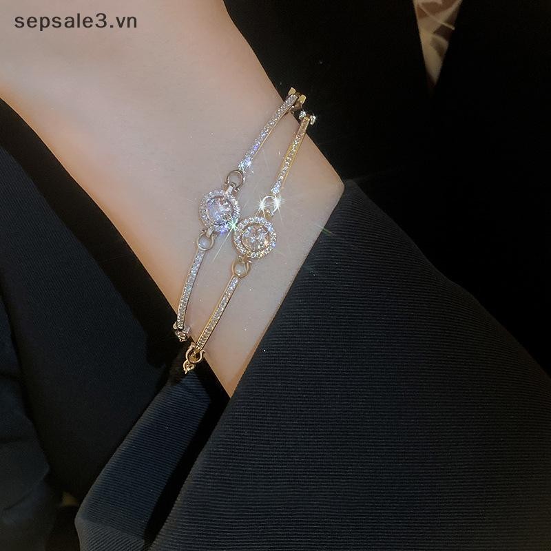 # Sepsale # Vòng tay Zircon có thể điều chỉnh lấp lánh sang trọng nhẹ nhàng Thời trang chất lượng cao Vòng tay phù hợp cho nữ Trang sức đám cưới Quà tặng sinh nhật.