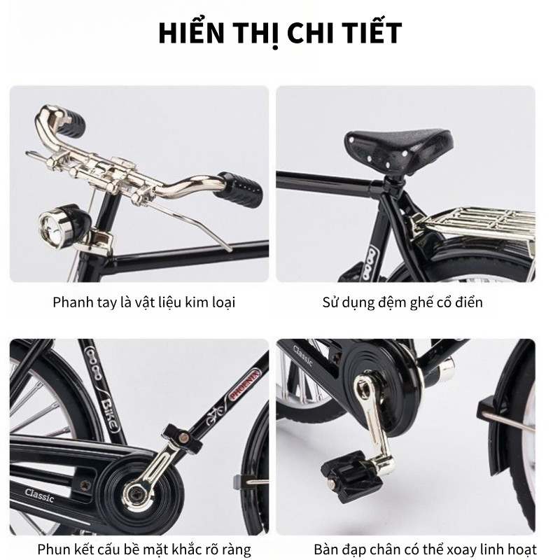 DIY Xe Đạp Hợp Kim Mini - Mô Hình Xe Đạp Cổ Điển, Tự Lắp Ráp, Giáo Dục, Đồ Chơi Trẻ Em, Quà Tặn