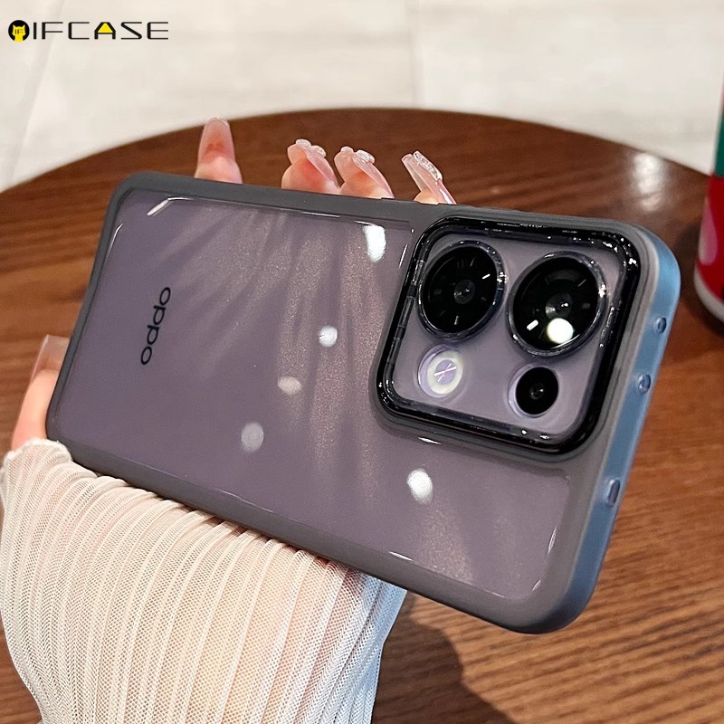 Dành Cho OPPO Reno 13F 13 12 12F 11 11F 11A 10 9 Pro Plus F A Ốp Điện Thoại Có Ống Kính Máy Ảnh Phim Bảo Vệ Matte Business Đơn Giản Trong Suốt Màu Mềm Vỏ Ốp Lưng