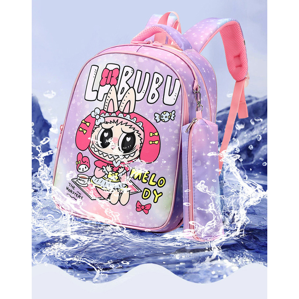 Cặp học sinh đi học unisex hoạt hình Labubu 14inch men đa dạng màu sắc cho bé [SẴN HÀNG]
