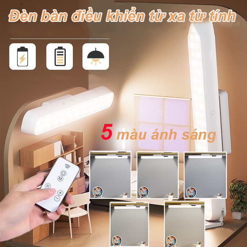 LED Đèn Bàn Từ Tính Điều Khiển Từ Xa 5 Màu Ánh Sáng，Tuổi thọ pin dài，Tắt đèn trong một thời gian dài