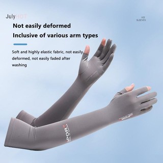 Julyhot Tay Tay Áo Chống Nắng Chống Tia UV Băng Lụa Thể Thao Nam Nữ 2 Ngón Tay Ngoài Trời Thoáng Khí Massivedeals