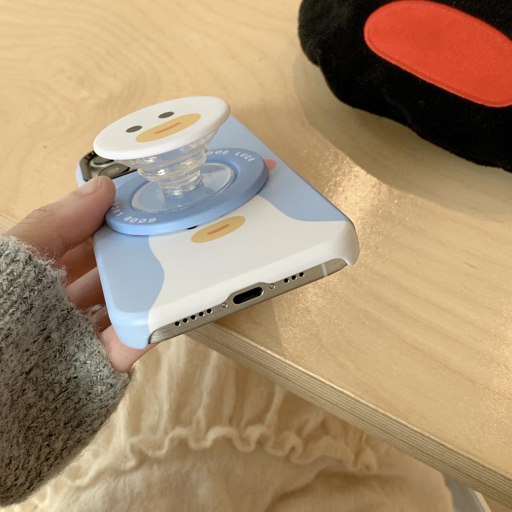 Ốp Lưng Cứng Tương Thích Với iPhone 13 13Pro 13ProMax 14 14Pro 14ProMax 15 15Pro 15ProMax 16 16Pro 16ProMax 17 17Pro 17ProMax Ốp Nam Châm Họa Tiết Vịt Xanh