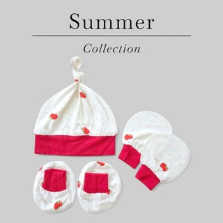 Set mũ vớ hè chất thun lạnh mềm mát Bunny cho bé sơ sinh 3-6kg