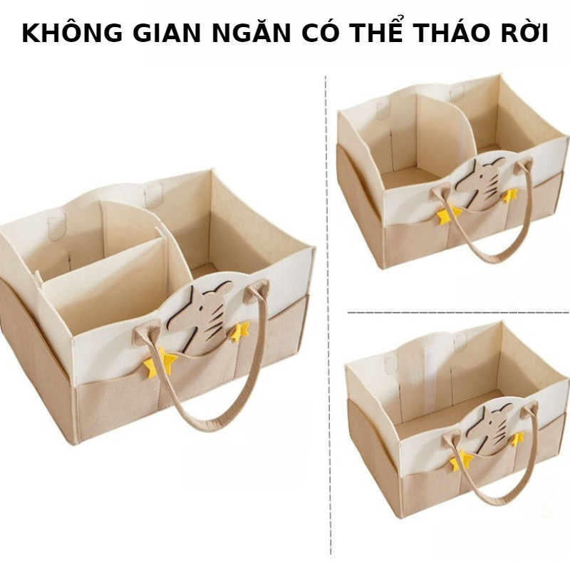 Xách Nữ Cho Mẹ Và Bé Neu Xách Cỡ Lớn Họa Tiết Động Vật Dễ Thương Vải Nỉ Phù Hợp Đi Làm, Đi Học