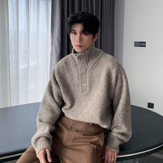 Live GREA Áo Len Nam Xuân Thu Phong Cách Hàn Quốc Cổ Rùa Rời Đế Đan Top