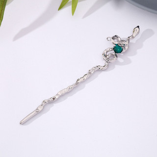 Phụ kiện tóc cao cấp phong cách Trung Quốc, kẹp tóc bạc rắn thoáng mát dành cho cô gái yêu hanfu