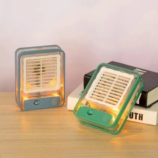 Quạt Hơi Nước Mini Để Bàn - Quạt Phun Sương Sạc Tích Điện Trong Suốt 3 Cấp Độ Gió, Cảm Ứng NANO - Trường An VN