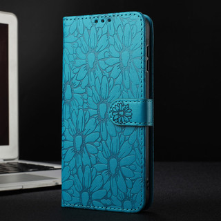 Thanh Lịch Hoa Cúc Flip Cover Ốp Lưng Điện Thoại Samsung Galaxy A06 A14 A15 A16 A26 A35 A36 A54 A55 A56 Phong Cách Sách Da PU Ví Đựng Thẻ Dây Đeo