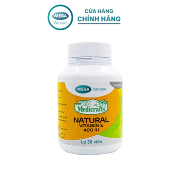 [LIVE] Viên uống bổ sung Vitamin E Mega We Care MEDICRAFTS® NATURAL 400 IU bổ sung dự phòng và thiếu hụt E (30v) –TPBVSK