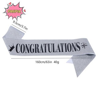 Pnpia Chúc mừng Sash tốt nghiệp Lớp 2025 Đồ dùng trang trí tiệc Ủng hộ Long lanh Satin Sash Chúc mừng Lễ tốt nghiệp Boutique