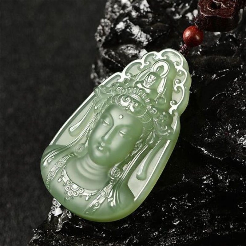 Ngọc Guanyin Mặt Dây Chuyền Nam Xanh Trắng Ngọc Đứng Guanyin Ngọc Thương Hiệu Nam Nữ Ngọc Ánh Sáng Xanh Hồ Ngọc Xanh Mặt Dây Chuyền