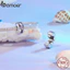 Bamoer 925 Sterling Sliver Charm Mặt dây chuyền nàng tiên cá màu tím cho vòng tay Quà tặng cho Momen