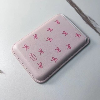 Nơ màu hồng Hộp đựng thẻ ví đáng yêu Thích hợp cho vỏ iphone 15promax Ví đựng thẻ điện thoại