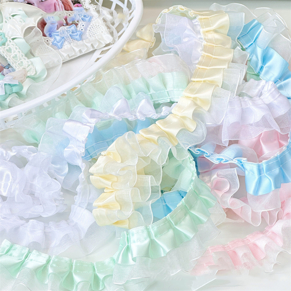 Diy Bìa Thẻ Trang Trí Vật Liệu Đóng Gói Gói Ruy Băng Ren Satin 1M Trang Trí Chất Liệu Thủ Công