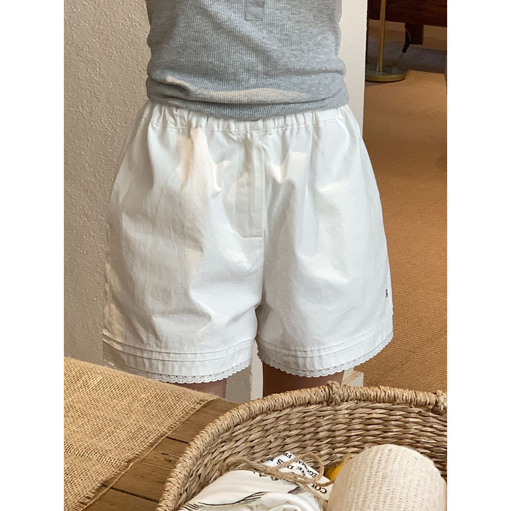 The barnnet SC 2024Summer New Elastic Waist Casual All-Match Lace Shorts