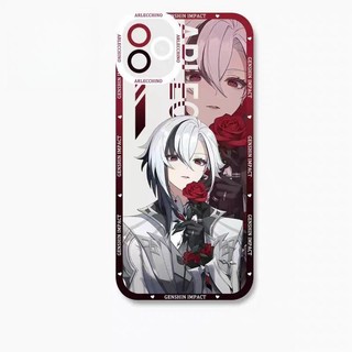 Ốp điện thoại di động Genshin Impact Arlecchino cho Iphone 11 12 13 14 15 Pro Max 6 6S 7 8 Plus 7Plus 12 Mini XS Max XR SE 2022 Vỏ bảo vệ ống kính Vỏ vuông silicon